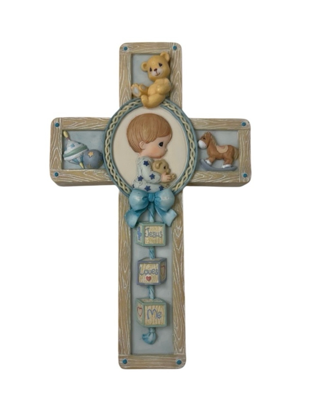 Vintage Precious Moments 1999 Baby Boy Wall Cross By Enesco